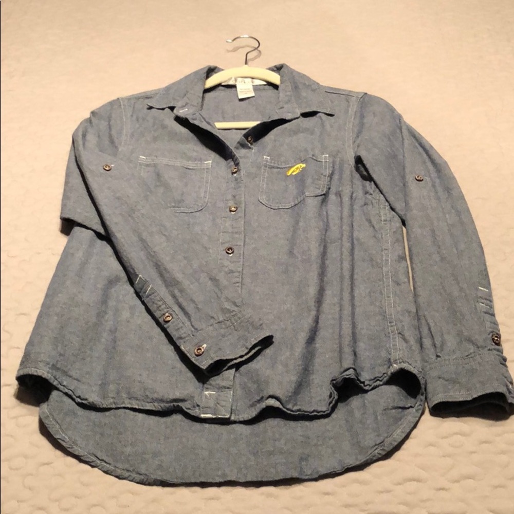 Denim long sleeve Iowa Hawkeyes shirt.  Medium